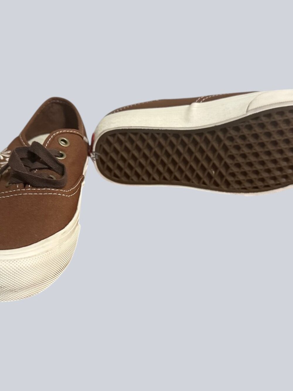 Vans Brown Canvas Sneakers with Floral Embroidery Size 6.5 - Picture 2 of 4